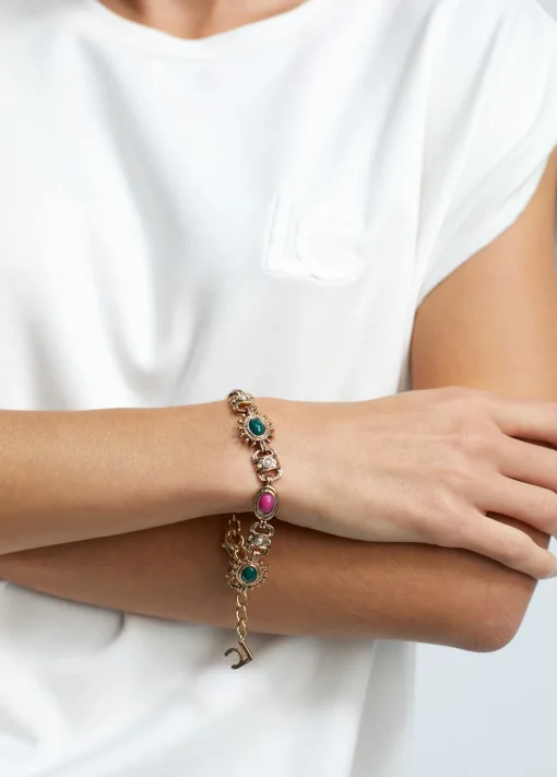 Pulsera dorada multi piedras