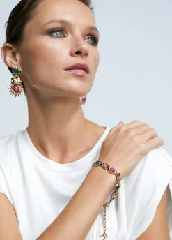 Pulsera dorada multi piedras