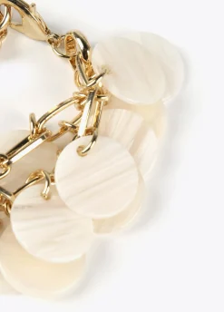 Pulsera dorada y nacarada