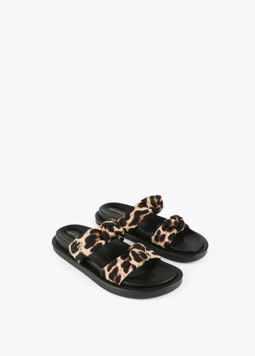Sandalia plana tiras estampado animal