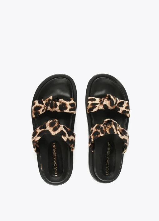 Sandalia plana tiras estampado animal