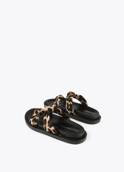 Sandalia plana tiras estampado animal