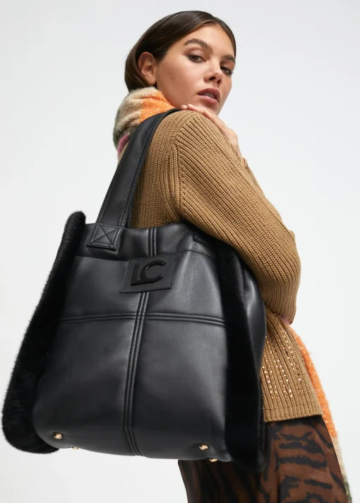 Shopper efecto piel y pelo