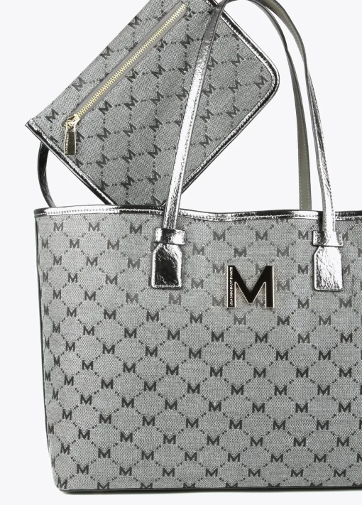 Shopper gris monograma