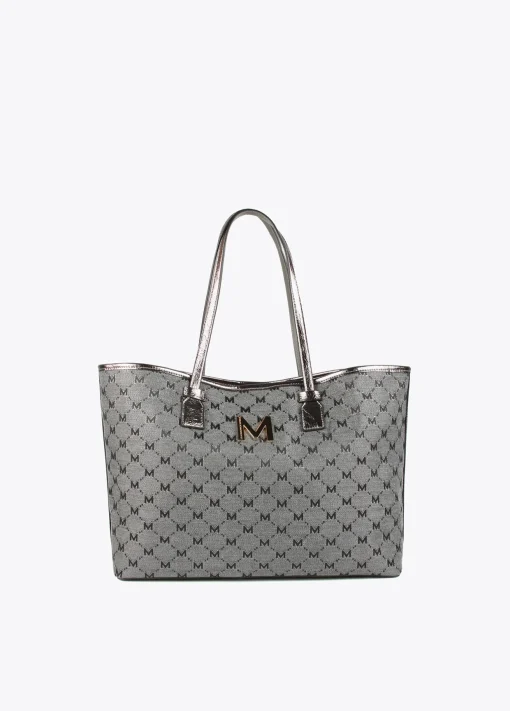 Shopper gris monograma