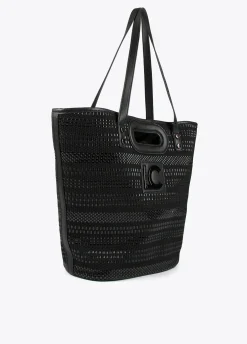 Shopper material trenzado negro