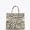 Shopper tejido combinado zebra y leopard