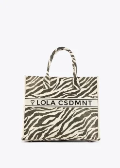 Shopper tejido combinado zebra y leopard