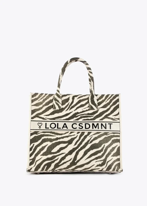 Shopper tejido combinado zebra y leopard