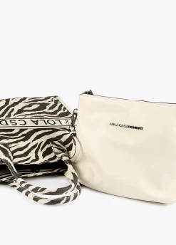 Shopper tejido combinado zebra y leopard