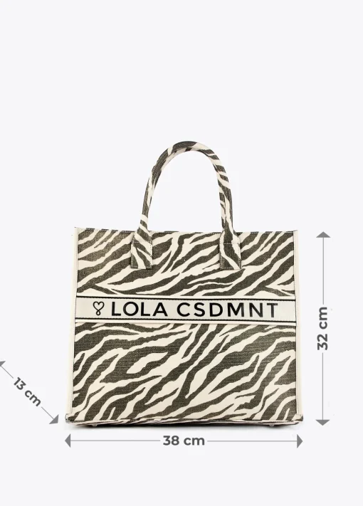 Shopper tejido combinado zebra y leopard