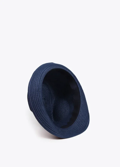 Sombrero de paja azul y cinta logotipada  - Lola Casademunt