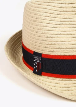 Sombrero de paja con cinta logotipada  - Lola Casademunt