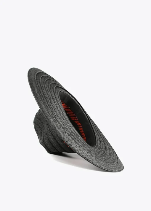 Sombrero efecto ráfia negro