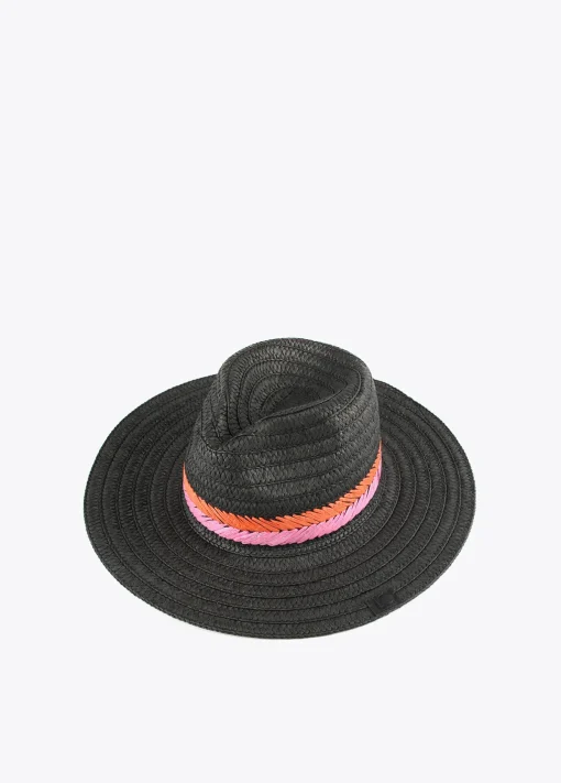 Sombrero efecto ráfia negro