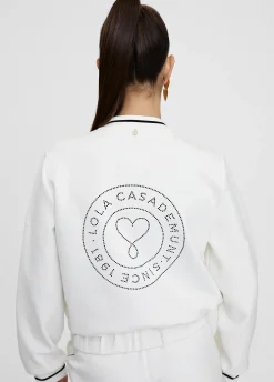 Sudadera cremallera con lentejuelas