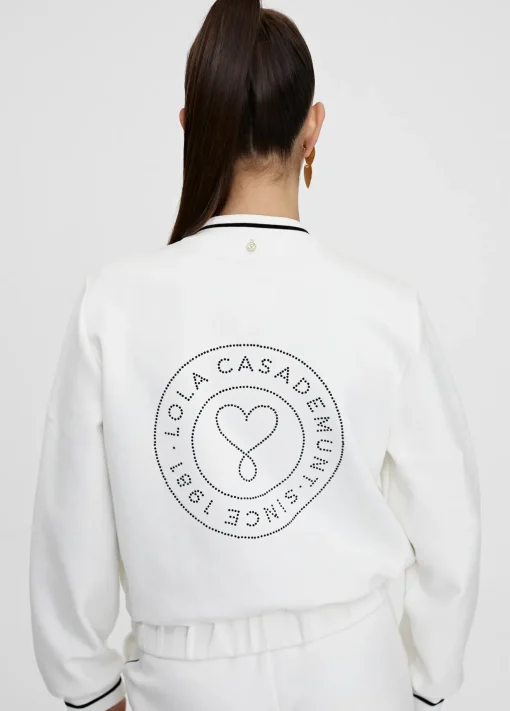 Sudadera cremallera con lentejuelas