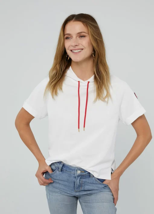 Sudadera manga corta blanca de algodón - Lola Casademunt