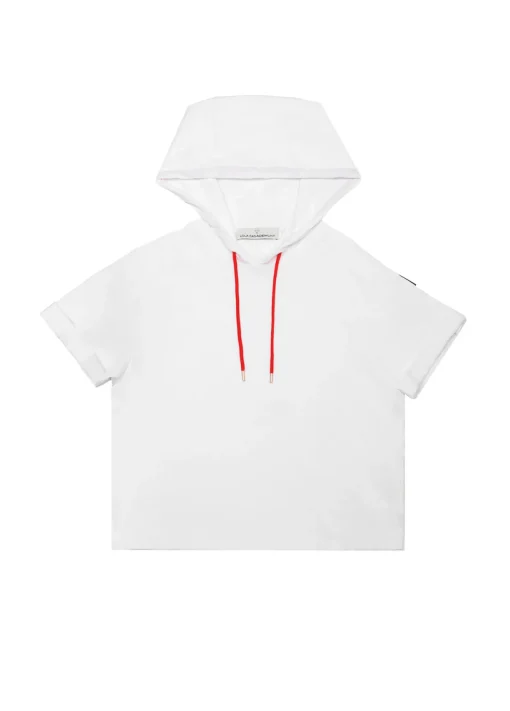 Sudadera manga corta blanca de algodón - Lola Casademunt