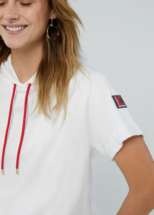 Sudadera manga corta blanca de algodón - Lola Casademunt