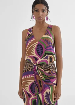 Top estampado multicolor
