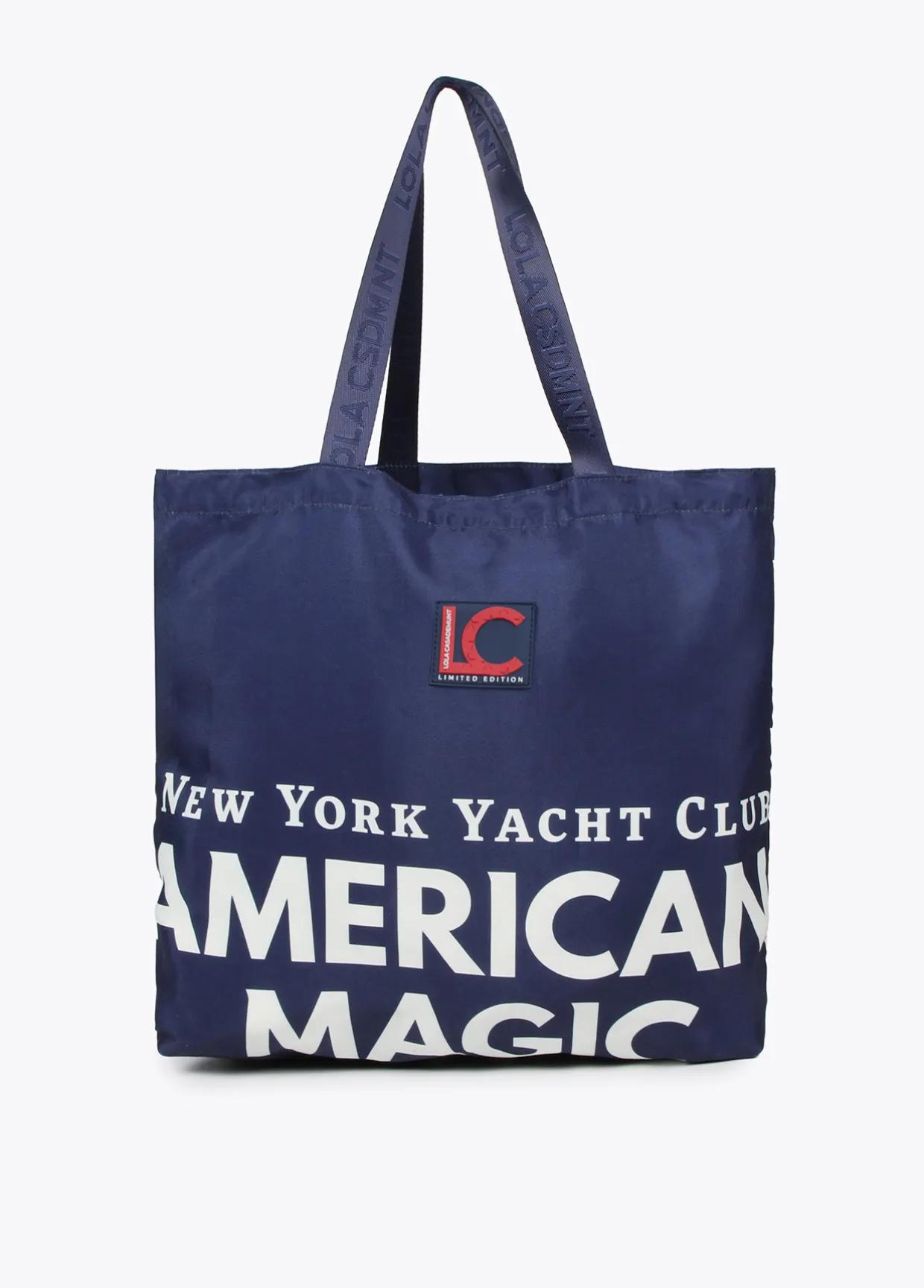 Tote bag de color azul American Magic - Lola Casademunt