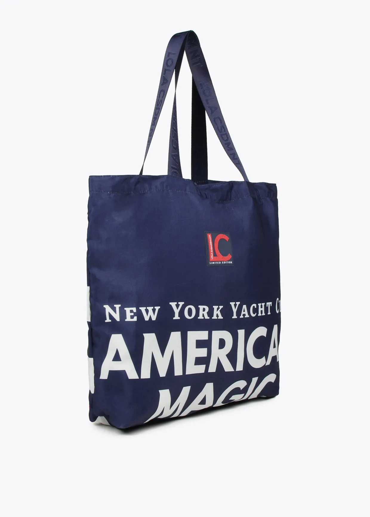 Tote bag de color azul American Magic - Lola Casademunt