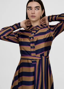 Vestido camisero de rayas