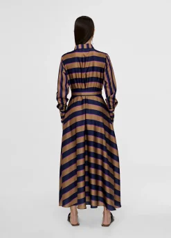 Vestido camisero de rayas