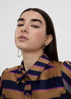 Vestido camisero de rayas