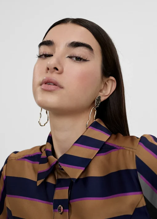 Vestido camisero de rayas