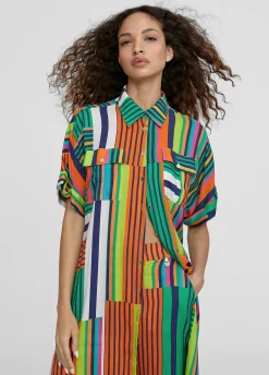 Vestido camisero multicolor