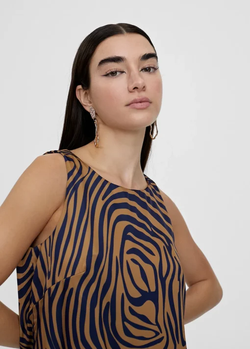 Vestido corto animal print cebra