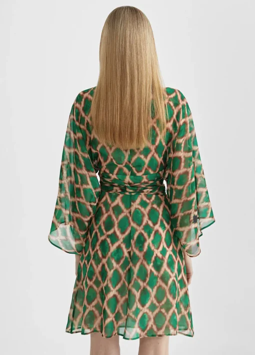 Vestido corto fluido estampado