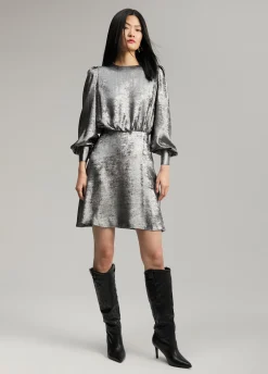 Vestido corto laminado