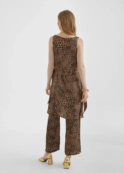 Vestido estampado animal combinado