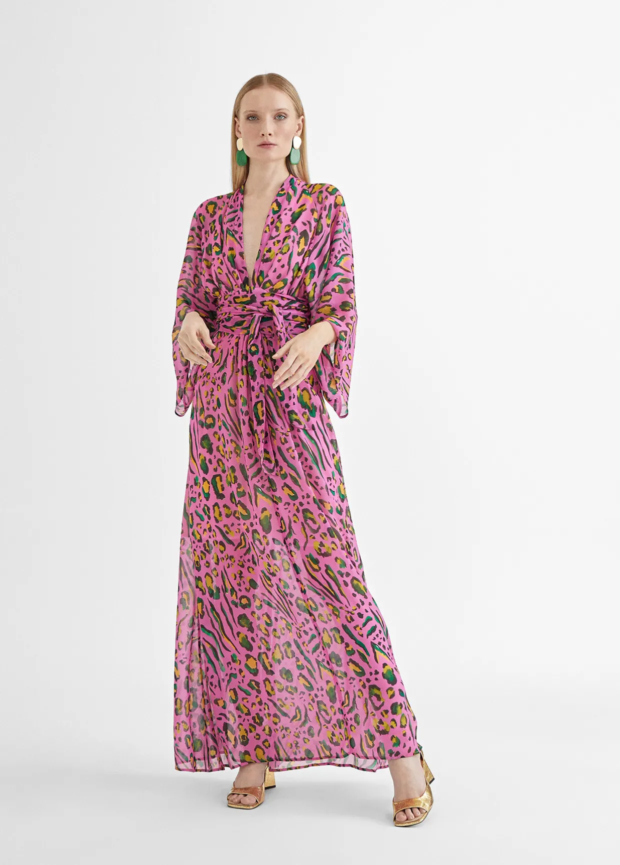 Vestido largo animal print color