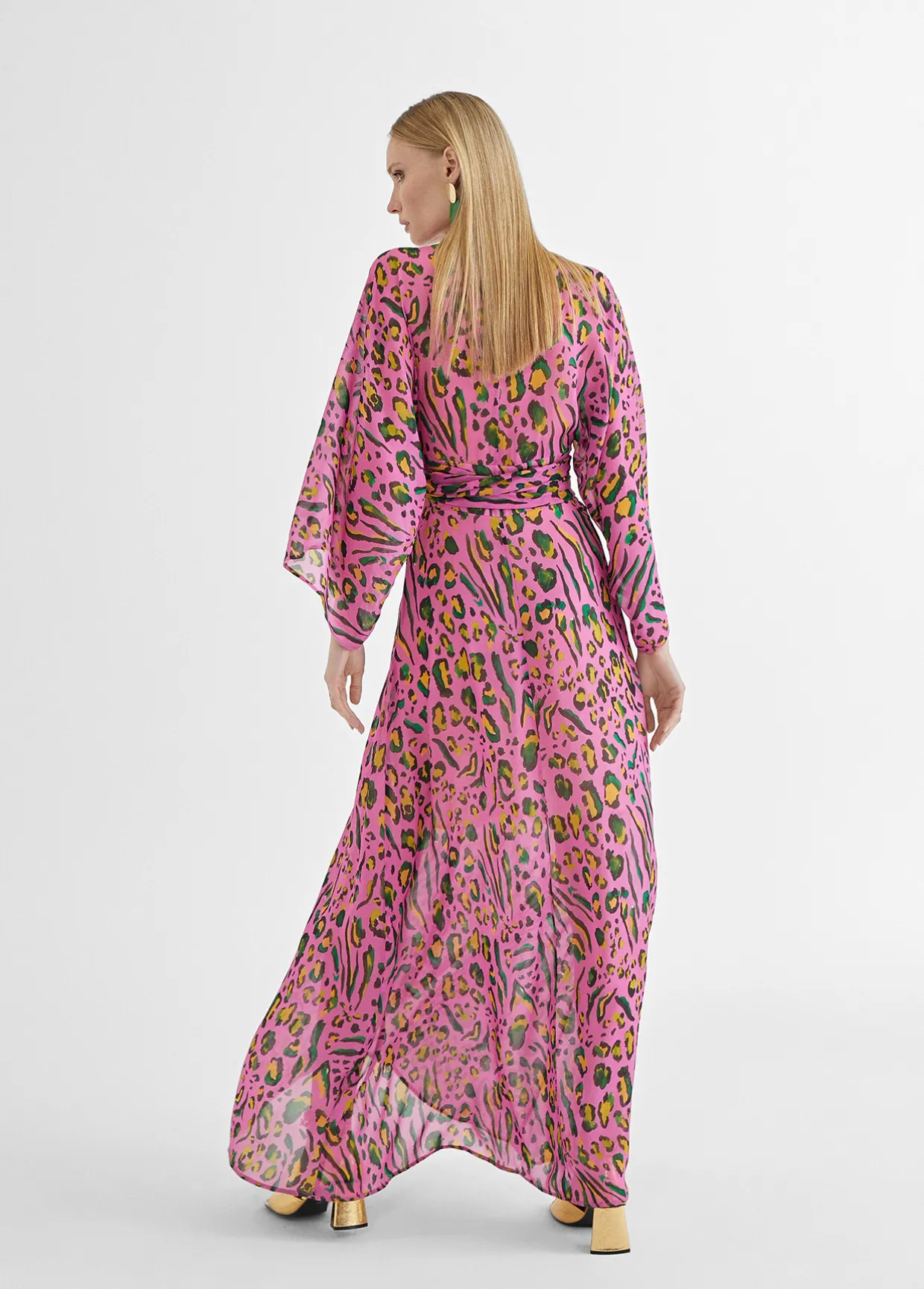 Vestido largo animal print color