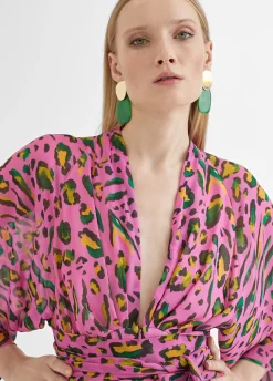 Vestido largo animal print color