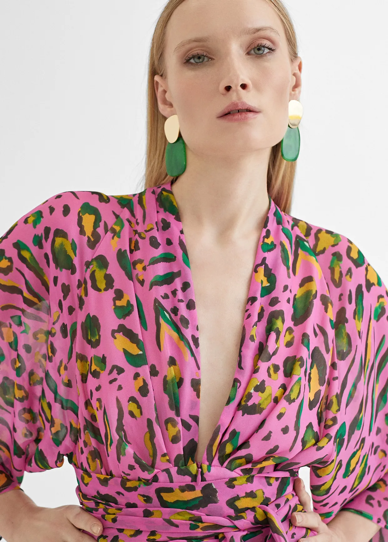 Vestido largo animal print color