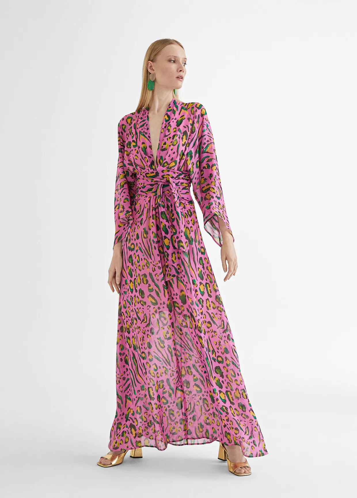 Vestido largo animal print color