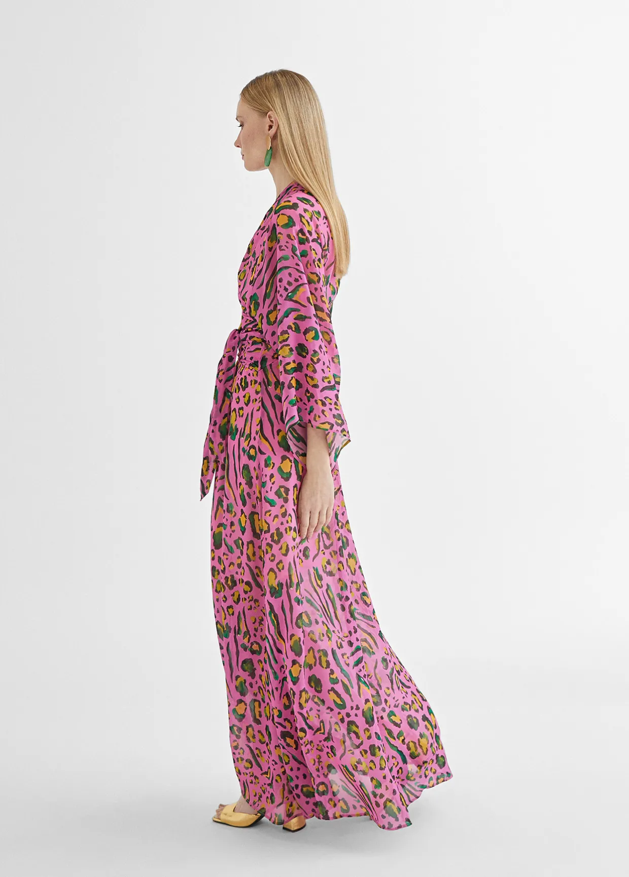 Vestido largo animal print color