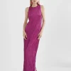 Vestido largo efecto plisado