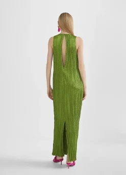 Vestido largo efecto plisado