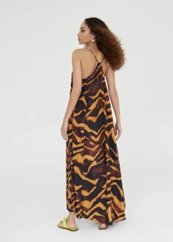 Vestido largo en estampado cebra