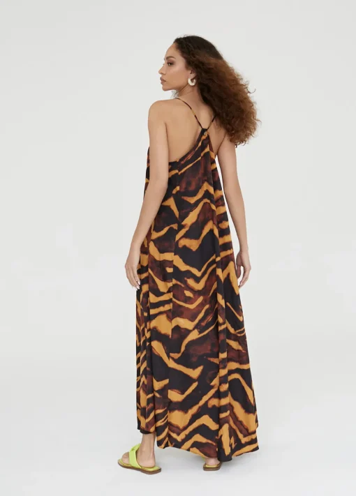 Vestido largo en estampado cebra