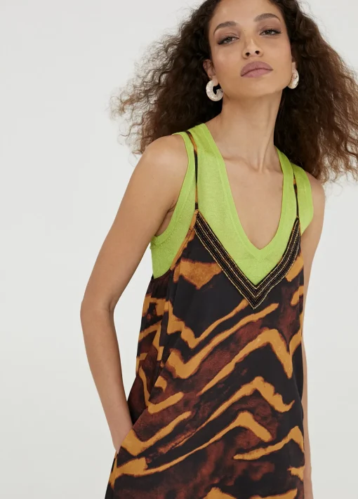 Vestido largo en estampado cebra