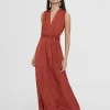 Vestido largo escote pico