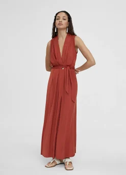 Vestido largo escote pico