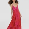 Vestido largo estampado animal print